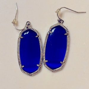 Kendra Scott Elle Earrings in Silver & Cobalt Blue
